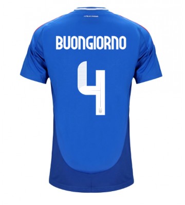 Italien Alessandro Buongiorno #4 Hjemmebanetrøje EM 2024 Kort ærmer